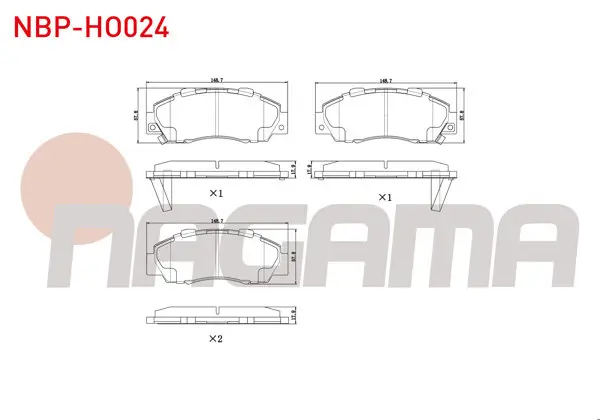 Fren Balata Ön Ikazlı Honda Accord IV-V-VI 1.6İ 2.0İ 16V 1990-1993-1997 / Accord VI 1.6İ 2.0İ Ls 1997-2003 / Hr-V (Gh) 1.6 1999-/ Cr-VI 2.0İ 16V 1995-2002 / Integra 2.0İ 16V 2001 -