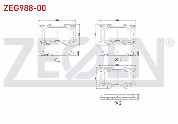 Fren Balata Ön Toyota Hı-Lux VIII Revo Pick Up 2.4 D 4X2 Esplı 2015-/ Hı-Lux Pick Up 2.5 D 2005-2008 / Land Cruiser (J12) 3.0 D-4.0İ 2002-2008 / Mitsubishi Pajero IV 3.2 TD 2007 -