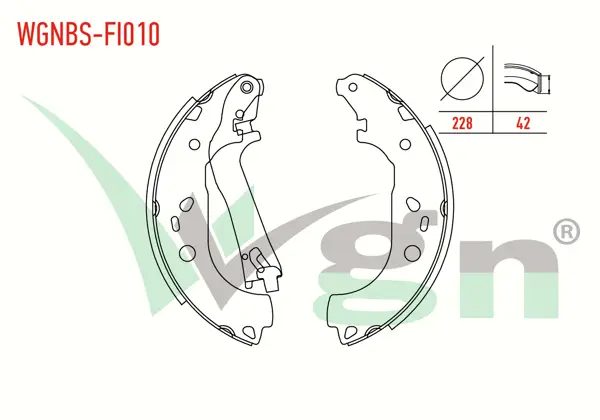 Fren Pabuç Balata Arka Fiat Doblo (119,223) 1.3 Mjt Levyelı 228X42 mm 2001-2010 / Doblo 1.6 Mjt 2001-2010 / Combo D 1.6 CDTI 2012 -