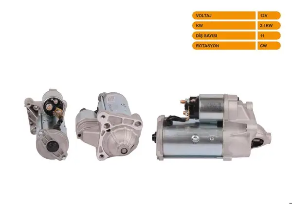 Marş Motoru 12V 2.1Kw 11 Dıs Cw (Str3075) Megane II-Laguna I II-Scenic I II-Traffic II (1.9 DCI Araclar İçin)