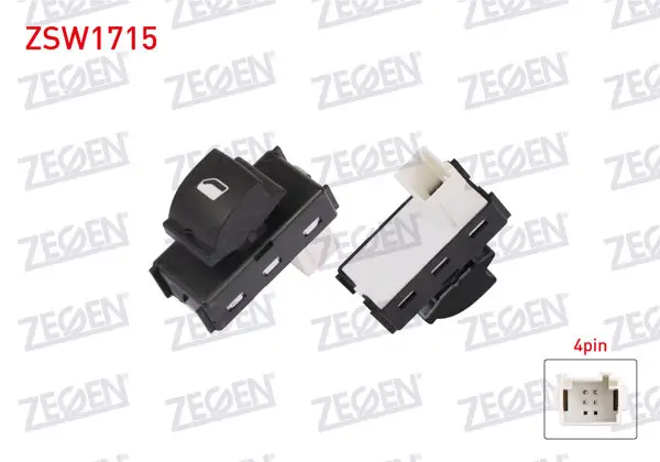Cam Açma Anahtarı Tekli 4 Pin Peugeot Rifter 2018-/ Citroen C4 Cactus 2014 -