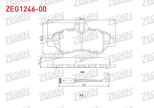 Fren Balata Arka Fişli Mercedes Sprinter 3,5T (906) 316 CDI 2006-2009 / 313 CDI 2006-2009 / 315 CDI 2006-2009 / VW Crafter 30-35 2.5 TDI 2006-2016 / Crafter 30-35 2.0 TDI 2006-2016 /