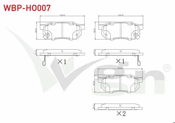 Fren Balata Ön Ikazlı Honda Civic V 1.3 1992-1995 / Integra (Da) 1.8İ 16V 1985-1993 / Integra (Da) 1.6 1985-1993 / Prelude II 1.8 1983-1987