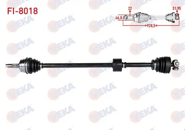 Komple Aks Sağ On Uzunluk 928 mm Fiat Tempra 1.4İ-1.6İ 1992-1999