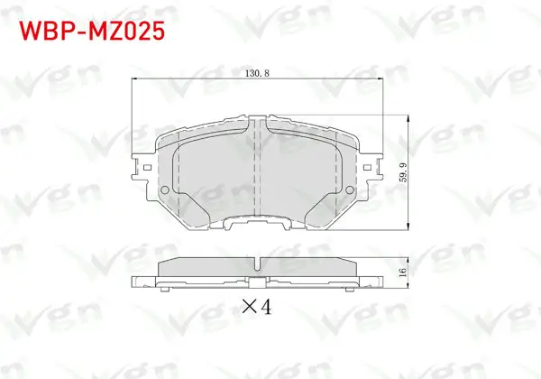 Fren Balata Ön Mazda 3 (Bm, Bn) 1.5-1.6 2019 -