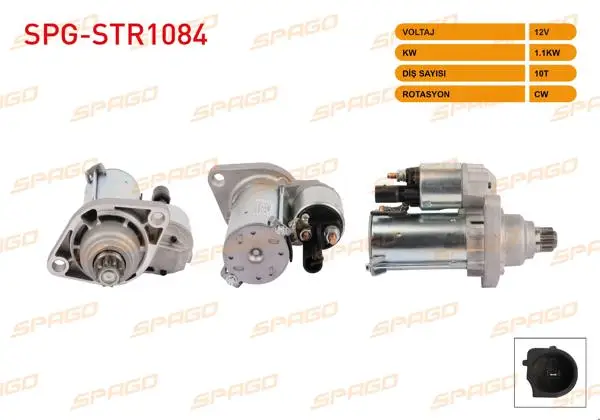 Marş Motoru 12V 1.1Kw 10 Dıs Ccw (Str3342) Passat B6-Golf V VI-Jetta III-Tiguan (Benzinli Araclar İçin)