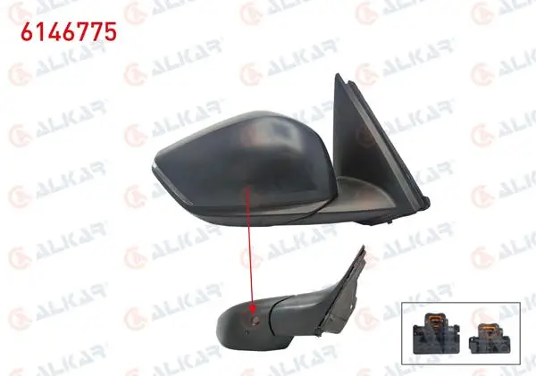Dış Dikiz Aynası Sağ Elektrikli Isıtmalı Astarlı Otomatik Katlanır Sinyalli Sensörlü Alt Aydınlatmalı Kör Noktalı 14 Pin Citroen C4 III 2020 -