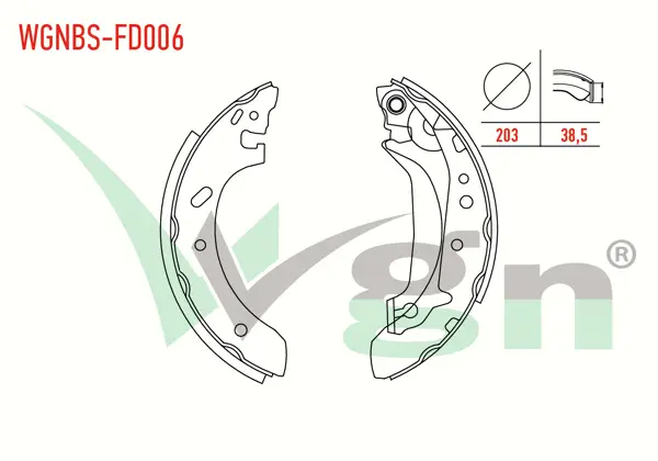 Fren Pabuç Balata Arka Ford Escort VII 1.3 Geniş Tip Levyelı 203X38,5mm 1995-1999 / Escort VII 1.4 1995-1999 / Escort VII 1.6 16V 1995-1999 / Escort VII 1.8 TD 1995-1999 / Escort VII 1.8İ 1995-1999
