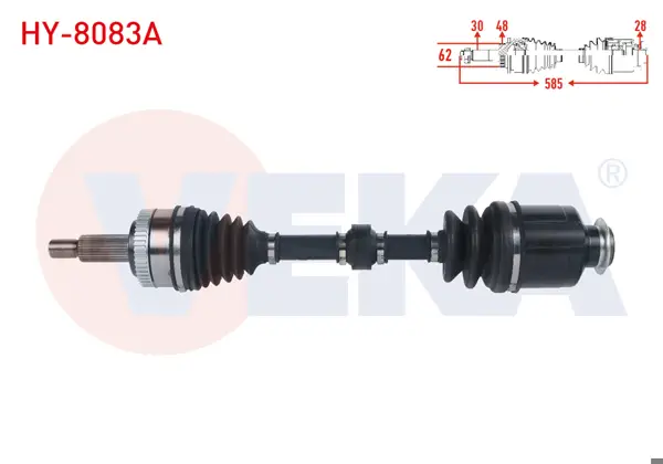 Komple Aks Sağ On ABS li 48 Dıs Uzunluk 585mm Hyundai Ix35 2.0 CRDI A-T 2010-/ Kia Sportage 2.0 CRDI A-T 2010 -
