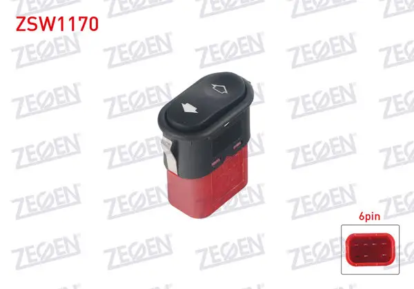 Cam Açma Anahtarı Tekli Kırmızı Soketlı 6 Pin Ford Transit (T12)-(T15)-Escort IV-Mondeo I-Fiesta IV 1991-2002