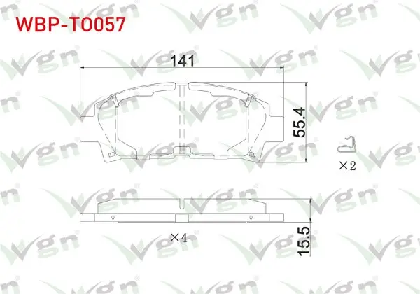 Fren Balata Ön Ikazlı Toyota Avensis 1.6 Vvt-I-1.8 16V-2.0 Vvt-I-2.0 D-4D 1999-2003 / Carina E 2.0İ-2.0 D 1992-1997 / Celıca 2.0 1993-1999