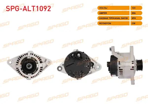 Alternatör 12V 85A 6Pk (Alt462) Siena 99-03-Palio 98-03-Marea 96-02-Bravo 96-01 (Benzinli Araclar İçin)