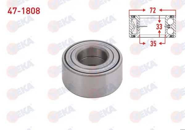 On Tekerlek Rulmanı Sol-Sağ ABS Okuyuculu 35X72x33 Fiat Linea 1.4-1.6 Mjt 2007-/ Fiorino 1.4İ 2007-/ G.Punto 1.2 Mpı-1.4 Mpı 2005-2012 / Opel Corsa D 1.2-1.4 2006-2014 / Bipper 1.4 HDI 2008 -