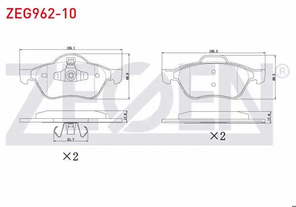 Fren Balata Ön Renault Megane II (Bm0 / 1,Cm0 / 1) 1.5 DCI 2002-2008 / Megane II (Bm0 / 1,Cm0 / 1) 1.9 DCI 2002-2008 / Megane II (Bm0 / 1,Cm0 / 1) 1.6İ 16V 2002-2008
