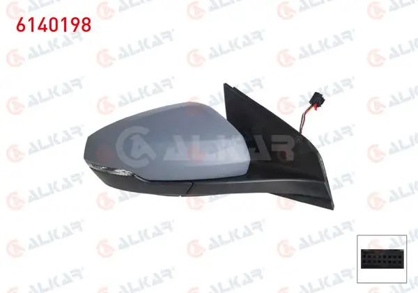 Dış Dikiz Aynası Sağ Elektrikli Isıtmalı Astarlı Sinyalli 6 Pin Volkswagen Polo (Aw1, Bz1) 2017-2021