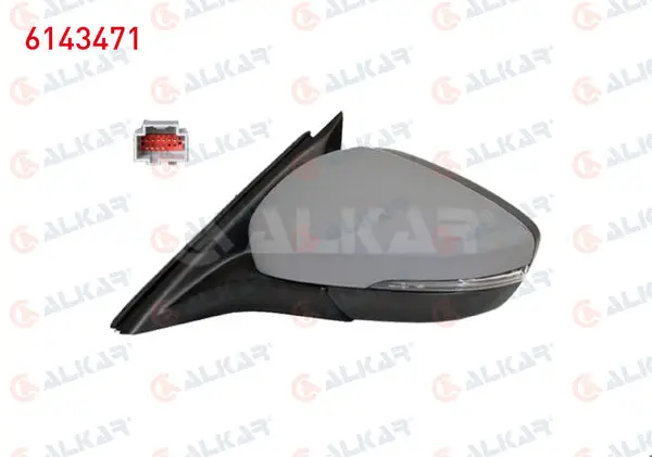 Dış Dikiz Aynası Sol Elektrikli Isıtmalı Astarlı Otomatik Katlanır Sinyalli Alt Aydınlatmalı Kör Noktalı 10 Pin Ford Focus IV 2018 -