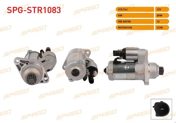 Marş Motoru (V Tipi) 12V 2Kw 13 Dıs Ccw (Str3478) Passat B7 B8-Golf VI VII-Polo V VI (TDI Otomatik Şanzıman Start-Stoplu Araclar İçin)