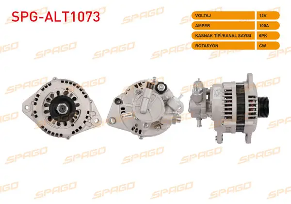Alternatör 12V 100A 6Pk (Alt110) Astra G 00-08-Corsa 00-09-Combo 01-05 (1.7 CDTI Araclar İçin)