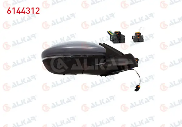 Dış Dikiz Aynası Sağ Elektrikli Isıtmalı Astarlı Otomatik Katlanır Sinyalli Isı Sensörlü Alt Aydınlatmalı Ledlı 12 Pin Opel Corsa F 2019-/ Peugeot 208 II 2019 -
