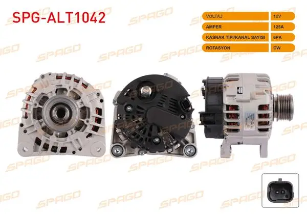 Alternatör 12V 125A 6Pk Clio II-Kangoo-Megane II / Duster-Logan (1.5 DCI Araclar İçin)