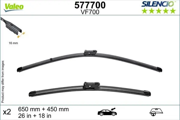 Silecek Takımı 650mm / 450mm Kia Sportage 21 > Vf700