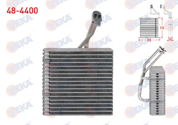 Klima Evaporatoru Borulu 225X214x75 VW Golf IV (1J1) 1.4İ 16V-1.6İ 16V-1.9 TDI 97-05 / Bora (1J2) 1.6İ 98-05 / A3 (8L1) 1.6-1.8-1.9 TDI 96-03 / Leon (1M1) 1.6-1.8-1.9 TDI 99-2006