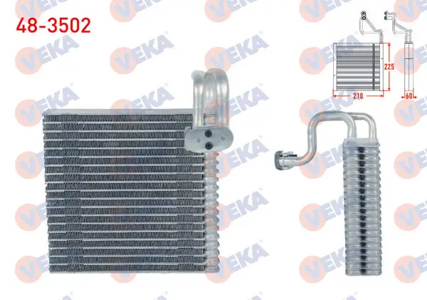 Klima Evaporatoru Borulu 225X210x60 Renault Modus 1.5 DCI 2004-/ Dacia Duster 1.5 DCI-1.6 16V 2010-/ Logan 1.5 DCI 2004-2012 / Sandero 1.5 DCI 2008-2013 / Nissan Micra 1.4İ 16V 2003-2010