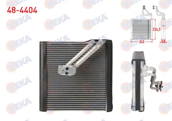 Klima Evaporatoru Borulu 245X234,5X50 VW Golf V 03-08 / Golf VI 08-12 / Passat 05-10 / Passat 10-14 / Passat CC B6 08-12 / Scirocco III 08-17 / Tiguan 07-18 / Skoda Yeti 09-15 / Superb II 08-15