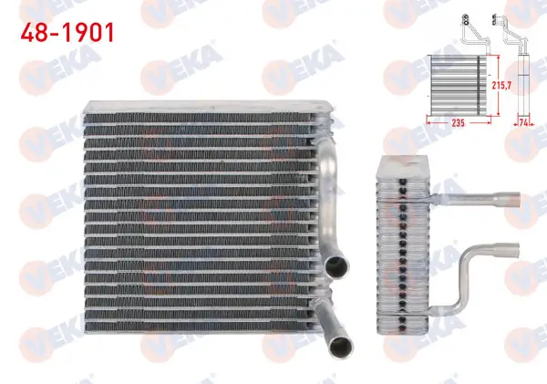 Klima Evaporatoru Borulu 235X215,7X74 Ford Focus 1.6İ 16V-1.8 TDCI-1.8İ 16V-2.0İ 16V-1998-2004 / Tourneo Connect 1.8 TDCI 2002-2013 / Transit Connect 1.8 TDCI 2002-2014