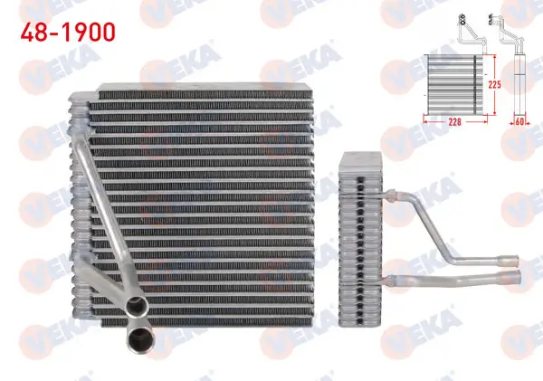Klima Evaporatoru Borulu 225X228x60 Ford Fiesta 1.25İ-1.3-1.4İ 16V-1.6İ 16V-1.6 TDCI 2001-2008 / Fusion (1.4 TDCI-1.6 TDCI 2002-2010
