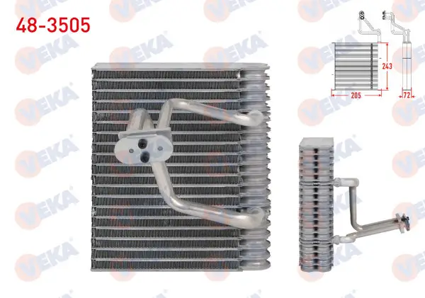 Klima Evaporatoru Borulu 243X205x72 Renault Megane I 1.4İ 16V-1.6İ 16V-1.8 16V-2.0İ 1996-2003 / Scenic I 1.4İ 16V-1.9 DCI 1999-2003