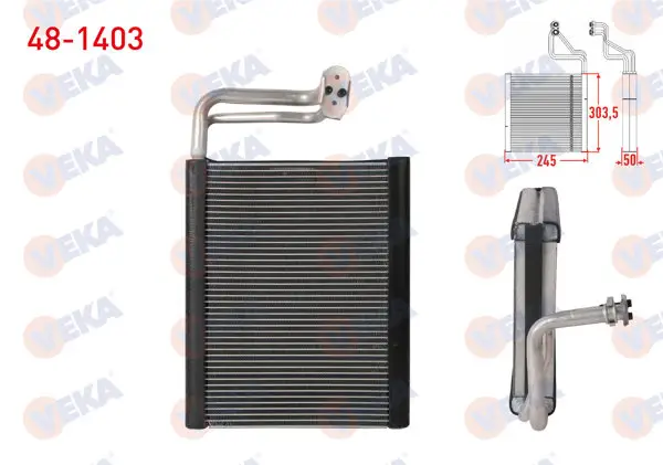 Klima Evaporatoru Borulu 303,5X245x50 BMW 5 (F10) 2011-2016 / 6 (F06) 2011-2018 / 7 (F01) 2008-2015
