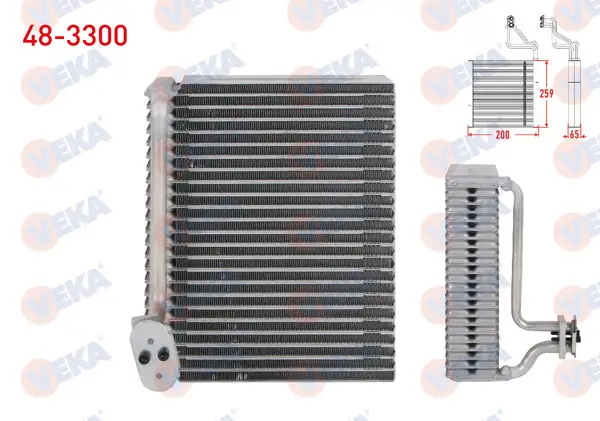 Klima Evaporatoru Borulu 259X200x65 Peugeot 206 (2A / C) 1.4İ 16V-1.6İ 16V-1.6 HDI 1998-2006