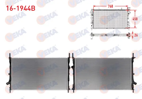 Su Radyatörü Brazing Ford Tourneo-Transit Custom (V362) 2.0 Ecoblue 2015-/ V363 2.0 Ecoblue 2016 -