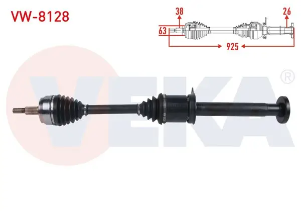 Komple Aks Sağ On Uzunluk 925mm Volkswagen Transporter V (7Ha,7Hh,7Ea,7Eh) 2.5 TDI A-T 2003-2011
