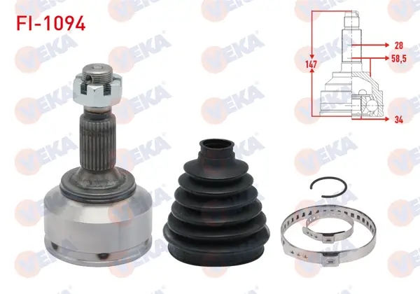 Aks Kafası Dıs (28X34x58,5 147mm) Fiat Scudo (270) 1.6 Mjt 07 >