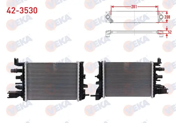Turbo Radyatörü (Intercooler) Euro 6 Dacia Duster 1.5 DCI, Bluedci 2017-/ Lodgy 1.5 DCI, Bluedci 2018-/ Logan II 1.5 DCI 2018-/ Sandero 1.5 DCI, Bluedci 2018 -
