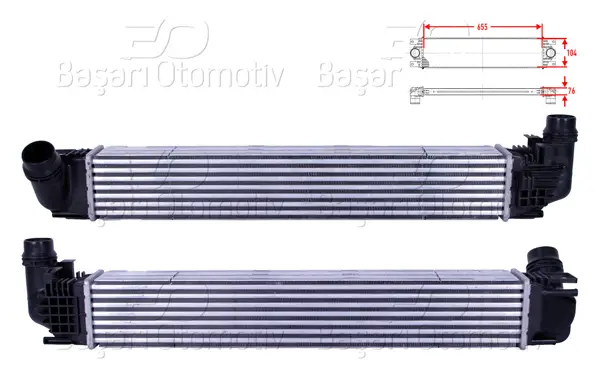 Turbo Radyatörü (Intercooler) 655X104x76 Dacia Duster (Hs) 1.5 DCI 10-18