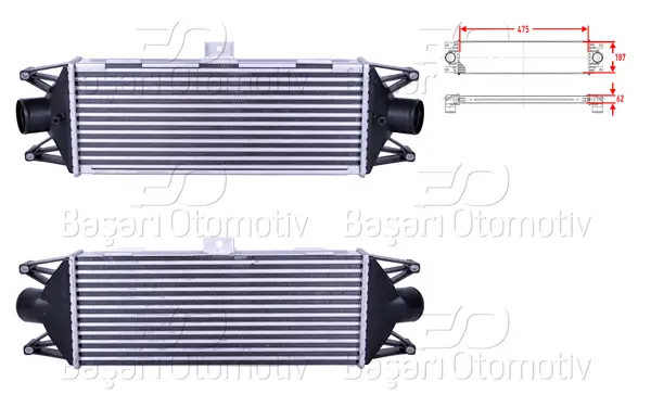 Turbo Radyatörü (Intercooler) 475X187x62 Iveco Daily 3 99 >