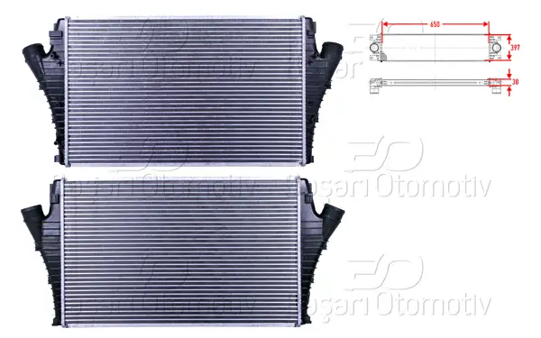 Turbo Radyatörü (Intercooler) 650X397x30 Opel Sıgnum Vectra C 1.9 CDTI 04 >