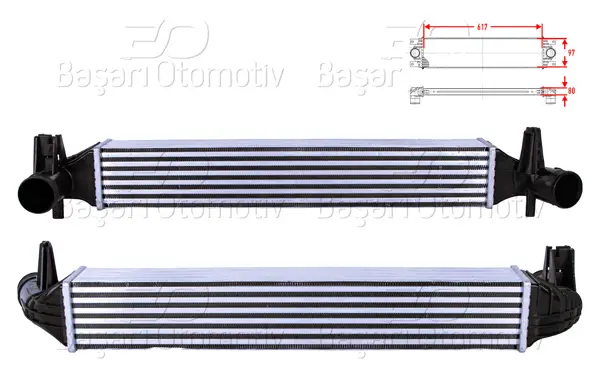 Turbo Radyatörü (Intercooler) 617X97x80 VW Polo (6R,6C) 1.4 TSI 09 >