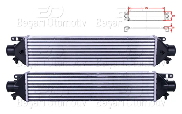Turbo Radyatörü (Intercooler) 574X127x50 Opel Combo D Fiat Doblo 1.3 CDTI 1.4 1.6 CDTI 2.0 CDTI 10 >