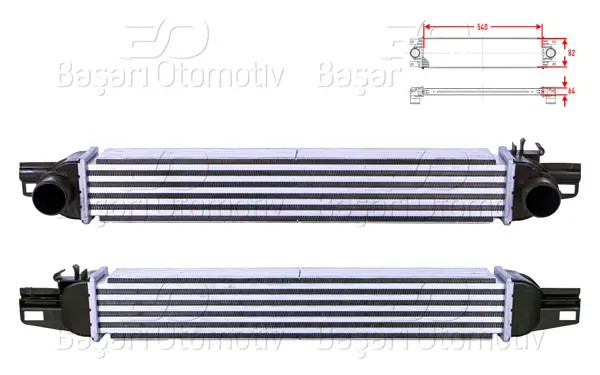 Turbo Radyatörü (Intercooler) 540X82x64 Citroen Nemo Fiat Fiorino Peugeot Bipper 1.3 HDI 1.4 HDI 1.3 Multijet 08 >