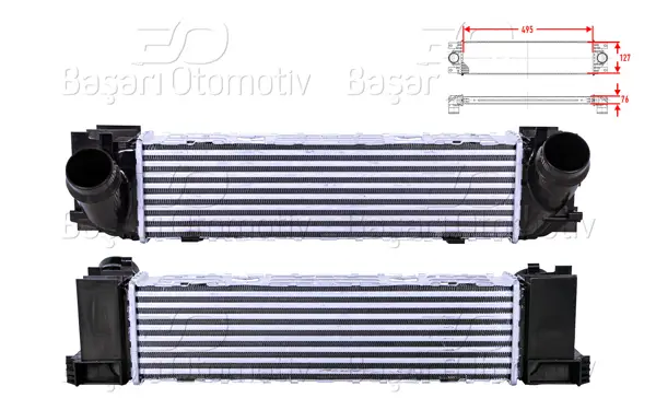 Turbo Radyatörü (Intercooler) 495X127x76 BMW F20 1.14D 1.14I 1.16D 1.1.6I 1.18D 1.18I 1.20D 1.20I F23 2.18D 2.20I 2.20D F30 3.16D 3.18D 3.20D 3.20I F33 F83 4.20D 4.20I 4.18D 11 >