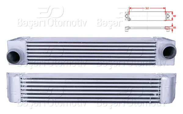 Turbo Radyatörü (Intercooler) 543X100x105 BMW 5 Serisi (E60) 520 D-525 D-530 D 03-10