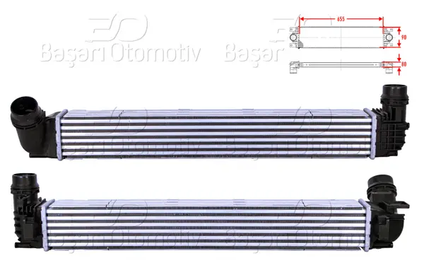 Turbo Radyatörü (Intercooler) 655X90x80 Renault Scenic Grand Scenic Megane 3 Megane CC 1.2 TCE 1.4 A-16V 1.5 DCI 08 >