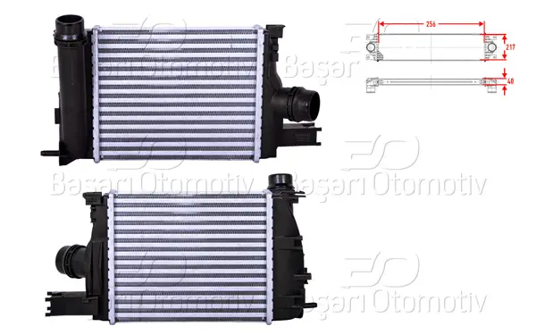Turbo Radyatörü (Intercooler) 256X217x40 Renault Clio 4 (Bh_) 0.9 TCE Grandtour (Kh_) 0.9 TCE 12 > Dacia Dokker Mpv (Ke_) 1.5 DCI 12 >