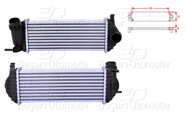 Turbo Radyatörü (Intercooler) 378X143x64 Renault Kangoo 2 (Kw0 / 1_) 1.5 DCI 08 > Mb Cıtan Mpv (W415) 109 CDI 12-21