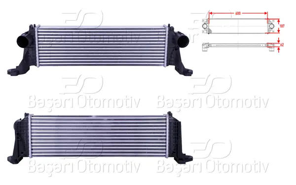 Turbo Radyatörü (Intercooler) 600X187x62 Iveco Daily 5-6 2.3 D-3.0 D 11 >