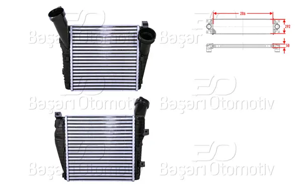 Turbo Radyatörü (Intercooler) 286X292x50 VW Touareg Q7 3.0 TDI Bug 04 >